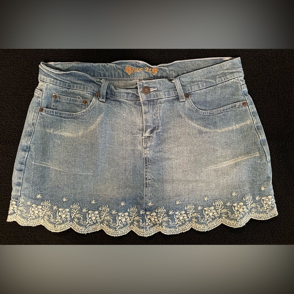 Rue21 Blue Embellished Mini Skirt